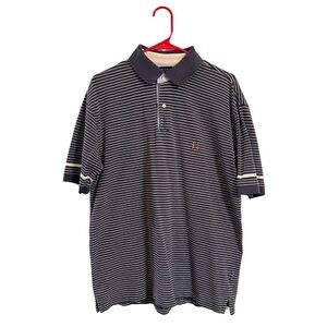 Tommy Hilfiger Black and White Polo Shirt with Classic Collar